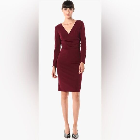 Dress the Population Burgundy Drew Mini Dress, Size Small - Picture 1 of 9